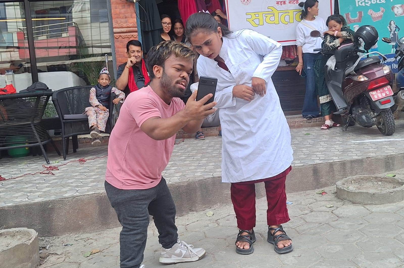 Dwarf Association Nepal members and supporters gathered at a community programme